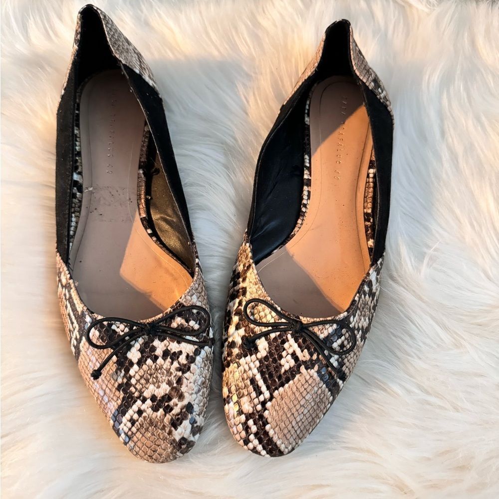 Zara snakeskin flats